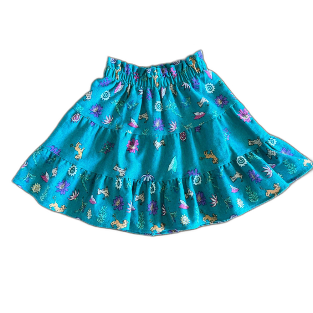 Vintage Disney Lion King Teal Tiered Simba Skirt Girl's 6